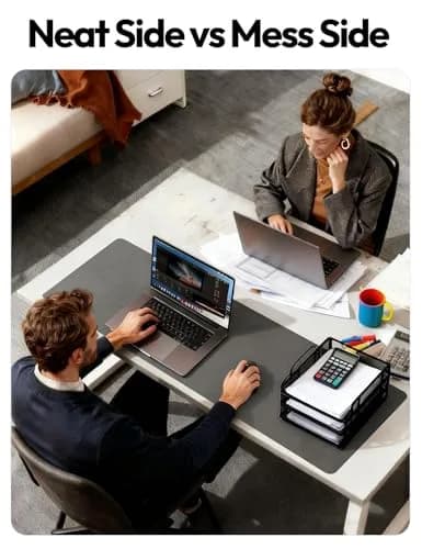 YSAGi Leather Desk Pad Protector Dark Grey 120cm (47") x 43cm (17") | Large Non-Slip Mouse Mat for Office & Home thumbnail 6