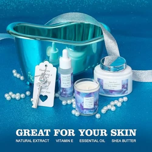 Saint Roy Eucalyptus & Mint Spa Gift Basket for Women - 9-Piece Set | 210ml (7.1 Fl Oz) Body Wash & Bubble Bath thumbnail 8