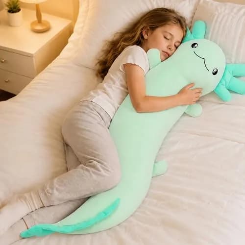 Tezituor Axolotl Plush Body Pillow 48 inch | Glow-in-Dark, Allergy-Free, Cute for Kids & Teens thumbnail 1
