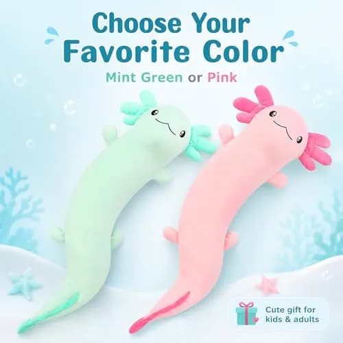 Tezituor Axolotl Plush Body Pillow 48 inch | Glow-in-Dark, Allergy-Free, Cute for Kids & Teens thumbnail 5