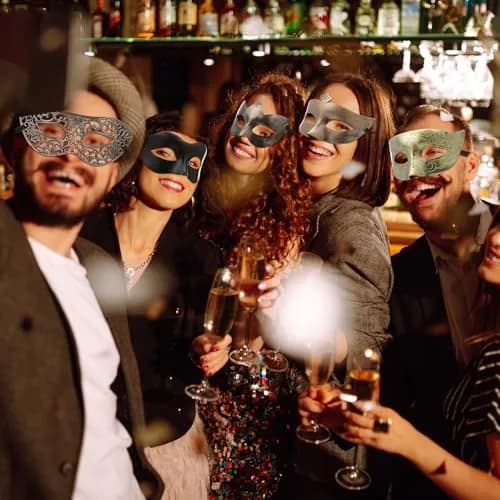 Chivao 60 Pcs Halloween Masquerade Masks Bulk | Elegant Venetian Masks for Parties thumbnail 5