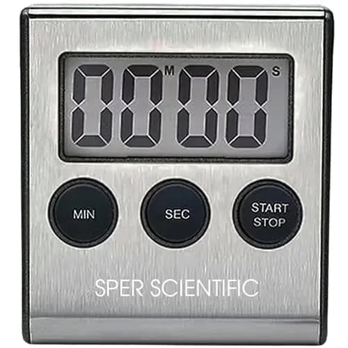 Sper Scientific Stainless Steel Digital Lab Timer 810028A – Compact with Large Display & Loud Alarm (1 Pack) thumbnail 1