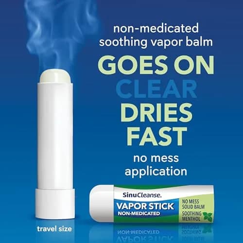 SinuCleanse Vapor Stick 0.11 Oz Solid Balm | Portable Nasal Relief, Non-Medicated, Made in USA thumbnail 2