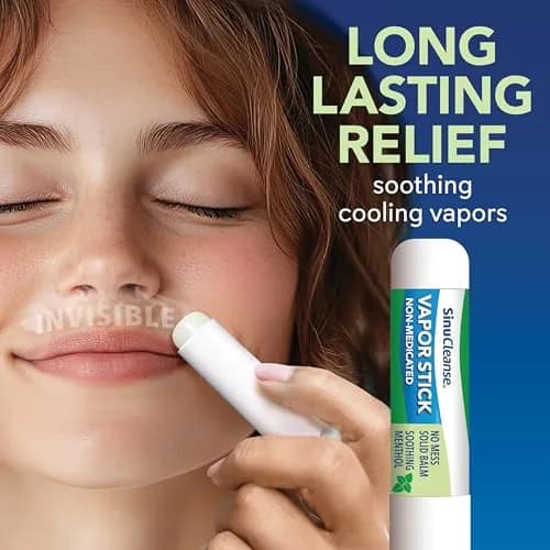 SinuCleanse Vapor Stick 0.11 Oz Solid Balm | Portable Nasal Relief, Non-Medicated, Made in USA thumbnail 3