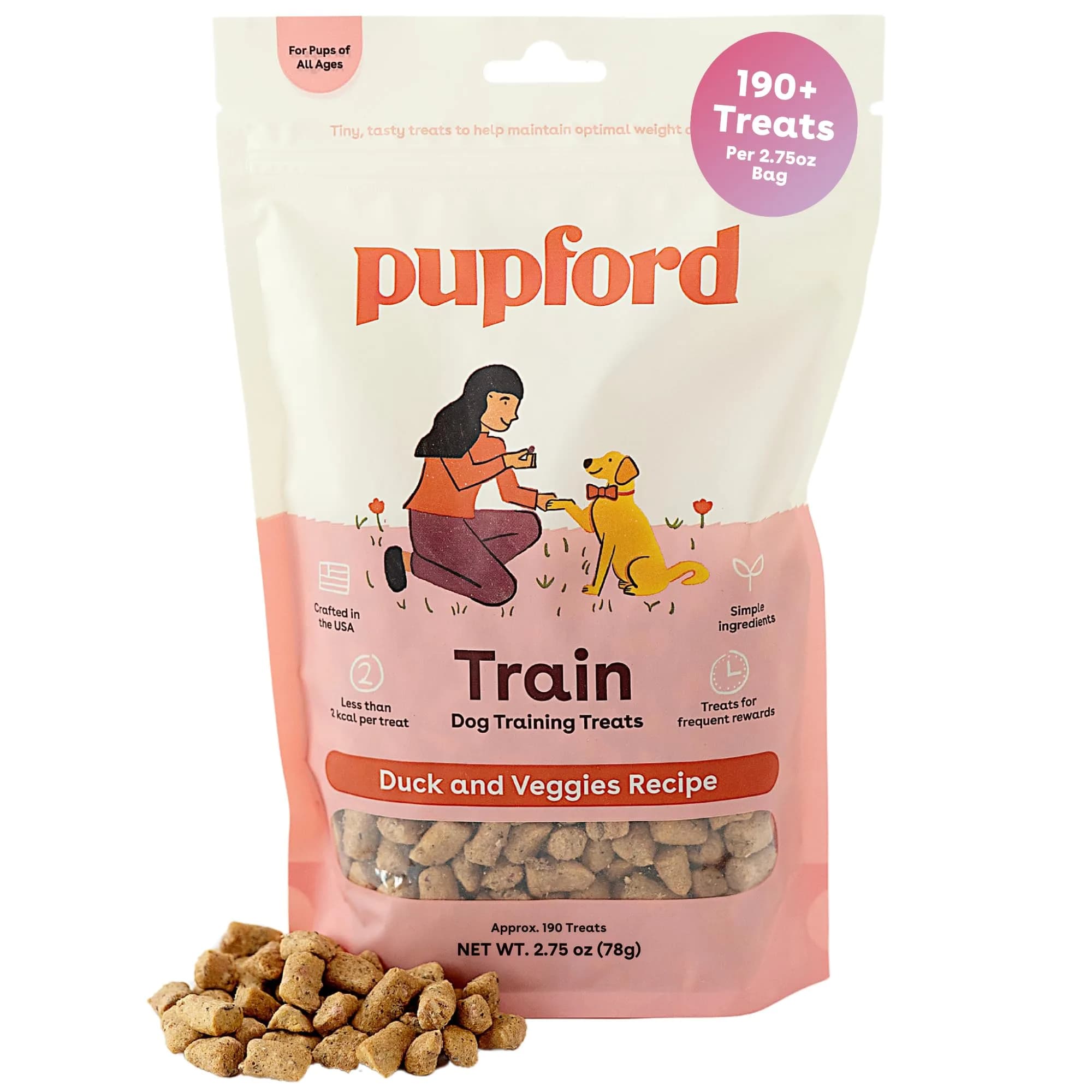 Pupford Training Treats for Dogs & Puppies Peanut Butter 10 oz | Healthy, Low-Calorie Training Aid — 2.75 Ounce