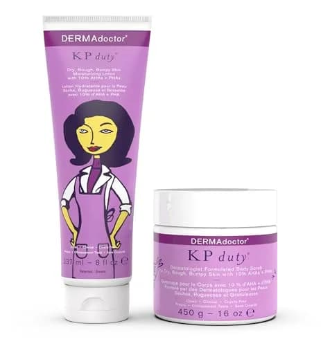 DERMAdoctor KP Bump Eraser Body Scrub 16 oz with Lotion 8 oz 10% AHA + PHAs Dermatologist Formulated Exfoliant - 24 oz thumbnail 1