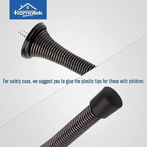 HOMOTEK Oil Rubbed Bronze Spring Door Stops 40 Pack | Heavy Duty Door Stopper with Rubber Bumper Tips thumbnail 4