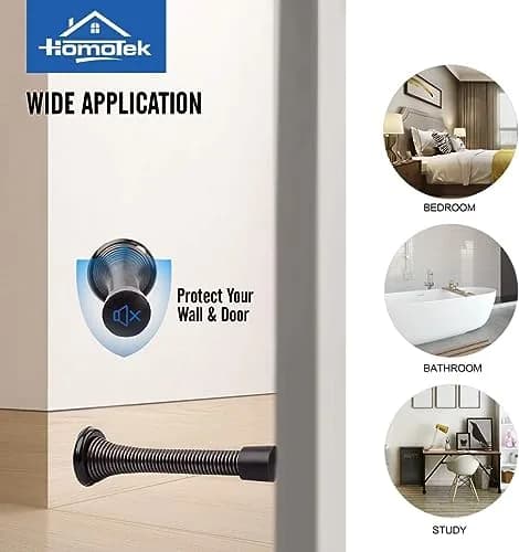 HOMOTEK Oil Rubbed Bronze Spring Door Stops 40 Pack | Heavy Duty Door Stopper with Rubber Bumper Tips thumbnail 3