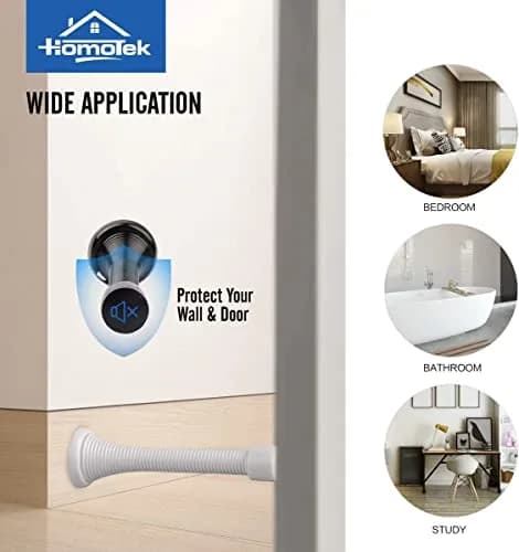 HOMOTEK White Spring Door Stops 40 Pack | Protects Walls and Doors thumbnail 3