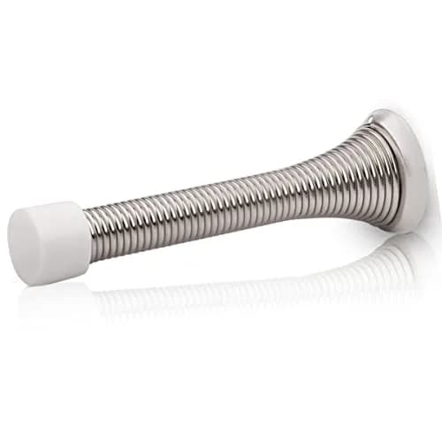 HOMOTEK Spring Door Stopper with Rubber Bumper, Satin Nickel, 50 Pack | Value Pack Doorstop with Durable Protection - main product image