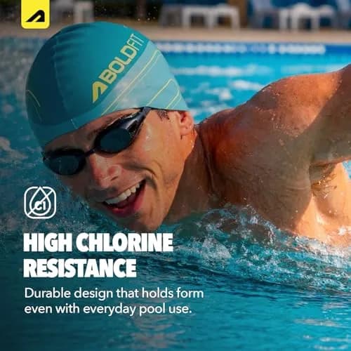 Boldfit Swimming Cap for Women Silicone Long Hair | Waterproof, UV Protection, Easy Fit thumbnail 5