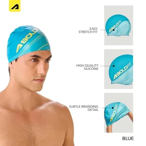 Boldfit Swimming Cap for Women Silicone Long Hair | Waterproof, UV Protection, Easy Fit thumbnail 2