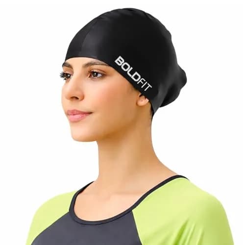 Boldfit Swimming Cap for Women Silicone Long Hair | Waterproof, UV Protection, Easy Fit thumbnail 1
