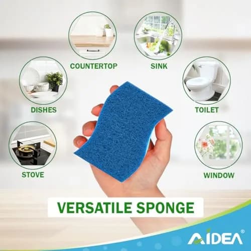 AIDEA Kitchen Sponges 6 Count, Light-Blue | Non-Scratch Scrub Sponge for Dishes & Surfaces thumbnail 5