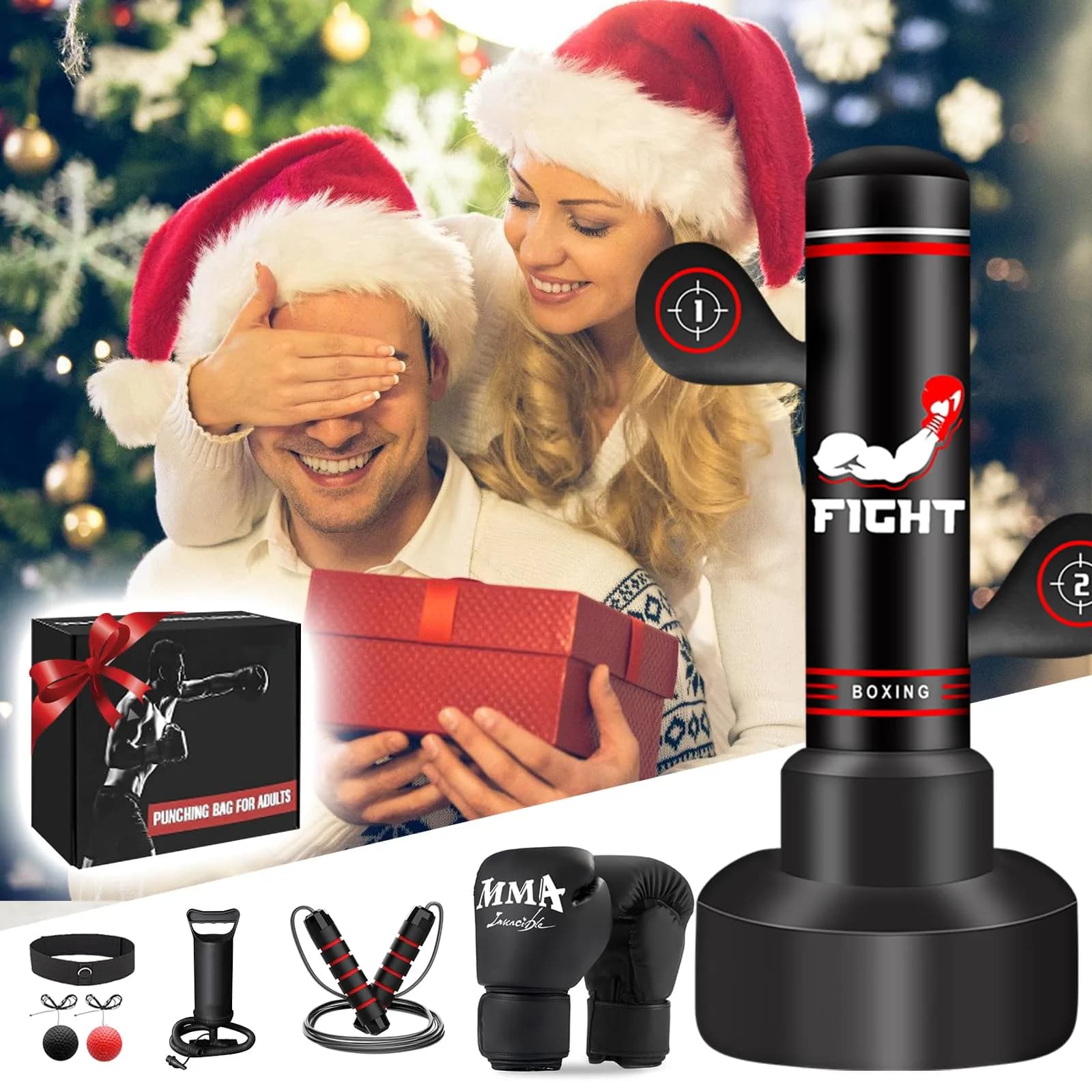 JUOIFIP Heavy Punching Bag for Adults Teens 183cm (70inch) | Boxing MMA Training - view 6