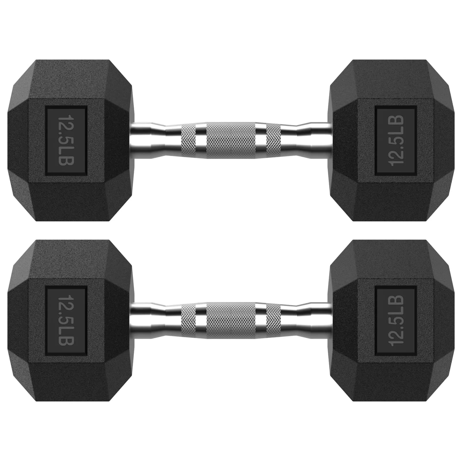 HANDBODE Rubber Encased Hex Dumbbell Pair, 12.5 lb | Versatile Strength Equipment for Home & Gym — 12.5 lb, Pair
