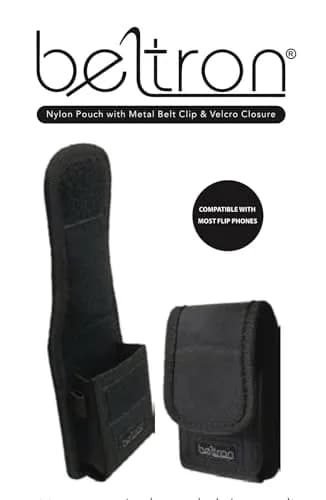 BELTRON Vertical Nylon Case for CAT S22 Flip Phone & Sonim XP3 Plus, Heavy Duty Belt Loop & Metal Clip, Black thumbnail 5