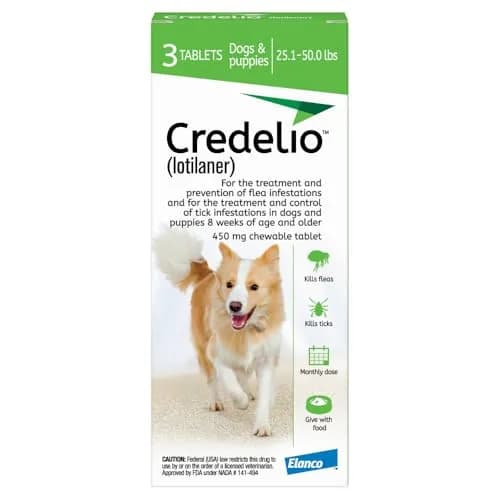 Credelio Chewable for Dogs 25.1-50 lbs | Fast-Acting Tick & Flea Protection thumbnail 1