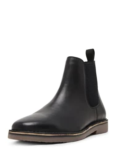 Steve Madden Chelsea Boot 11 | Black Leather, Ankle-High, Slip-On, Solid, All Seasons thumbnail 1