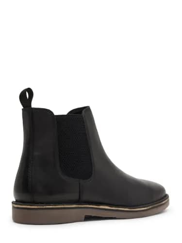 Steve Madden Chelsea Boot 11 | Black Leather, Ankle-High, Slip-On, Solid, All Seasons thumbnail 2