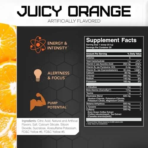 Rival Nutrition Powder Burn Juicy Orange | Pre-Workout Powder for Energy & Endurance thumbnail 4