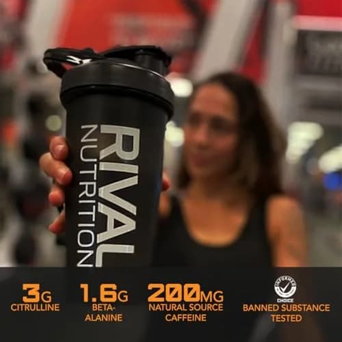 Rival Nutrition Powder Burn Blue Raspberry | Pre-Workout Energy & Electrolyte Blend (12.2 oz) thumbnail 2