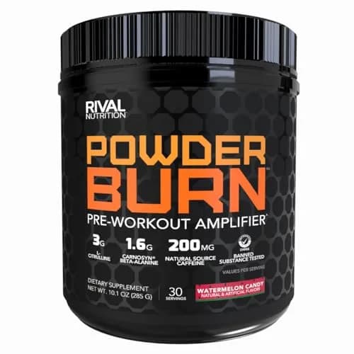 Rival Nutrition Powder Burn Pre-Workout Watermelon Candy 1.65lb | Explosive Energy & Hydration thumbnail 1