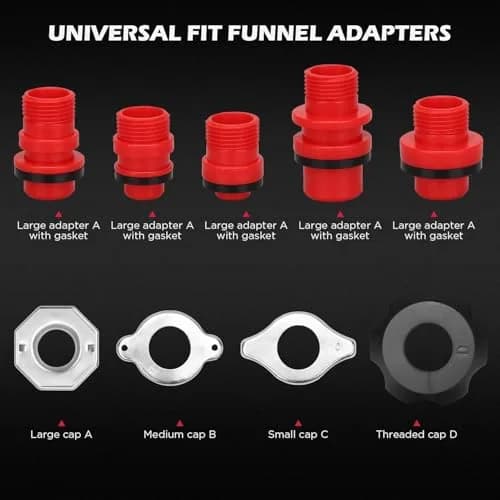 SEDY 22-Piece No-Spill Coolant Filling Funnel Kit and Siphon Hose Pump | Spill-Proof Automotive Fluid Transfer Tool thumbnail 4