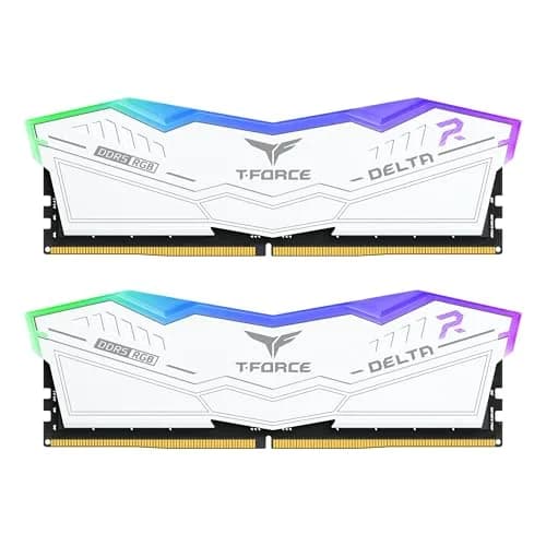 TEAMGROUP T-Force Delta RGB DDR5 RAM 32GB (2x16GB) 6400MHz White | High-Speed Desktop Memory Module thumbnail 1