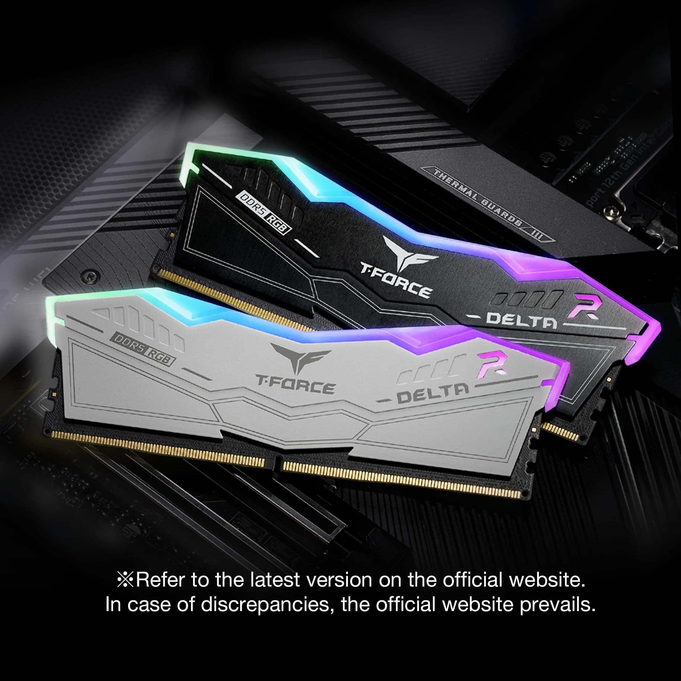 TEAMGROUP T-Force Delta RGB DDR5 RAM 32GB (2x16GB) 6000MHz White | High-Speed Desktop Memory Module - view 5