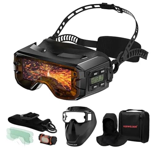 YESWELDER Welding Goggles Kit with LED Light, True Color Shade | Compact Auto-Darkening Safety Eyewear thumbnail 1