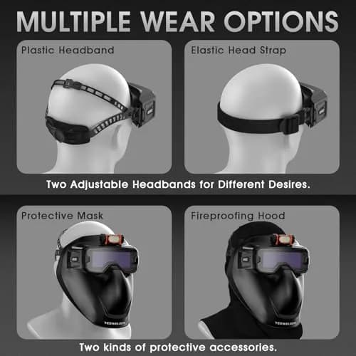 YESWELDER Welding Goggles Kit with LED Light, True Color Shade | Compact Auto-Darkening Safety Eyewear thumbnail 5