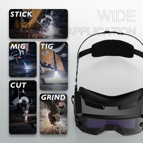 YESWELDER Welding Goggles Kit with LED Light, True Color Shade | Compact Auto-Darkening Safety Eyewear thumbnail 7