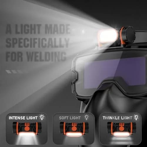 YESWELDER Welding Goggles Kit with LED Light, True Color Shade | Compact Auto-Darkening Safety Eyewear thumbnail 2