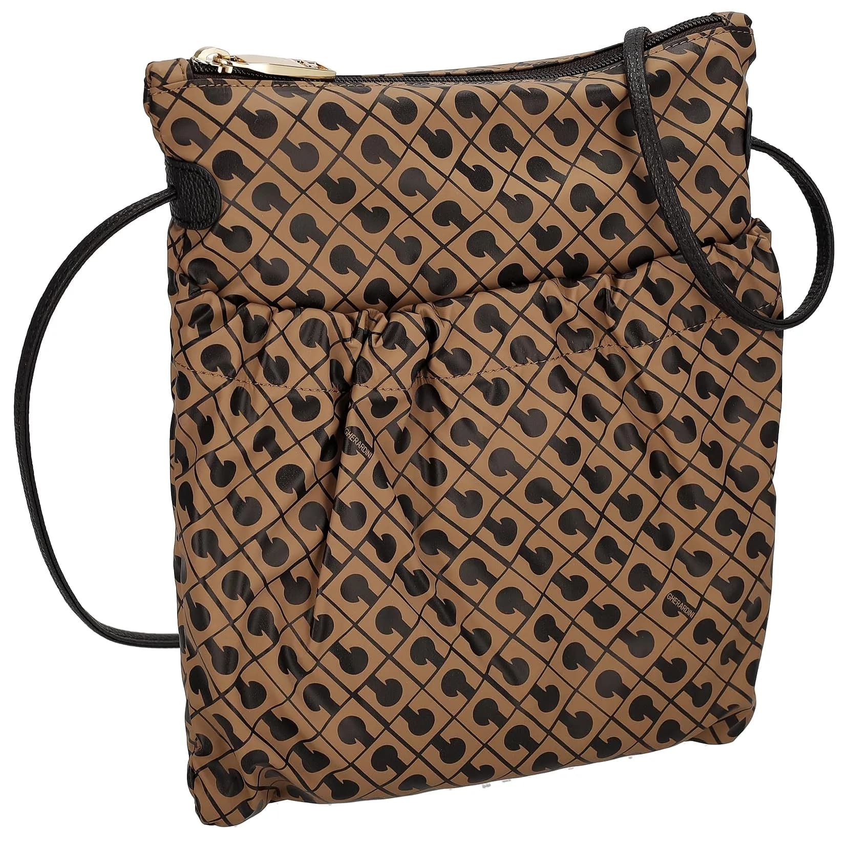 Gherardini Utility Shoulder Bag in Toffee | Italian Polyurethane Design, 26×24×1.5cm