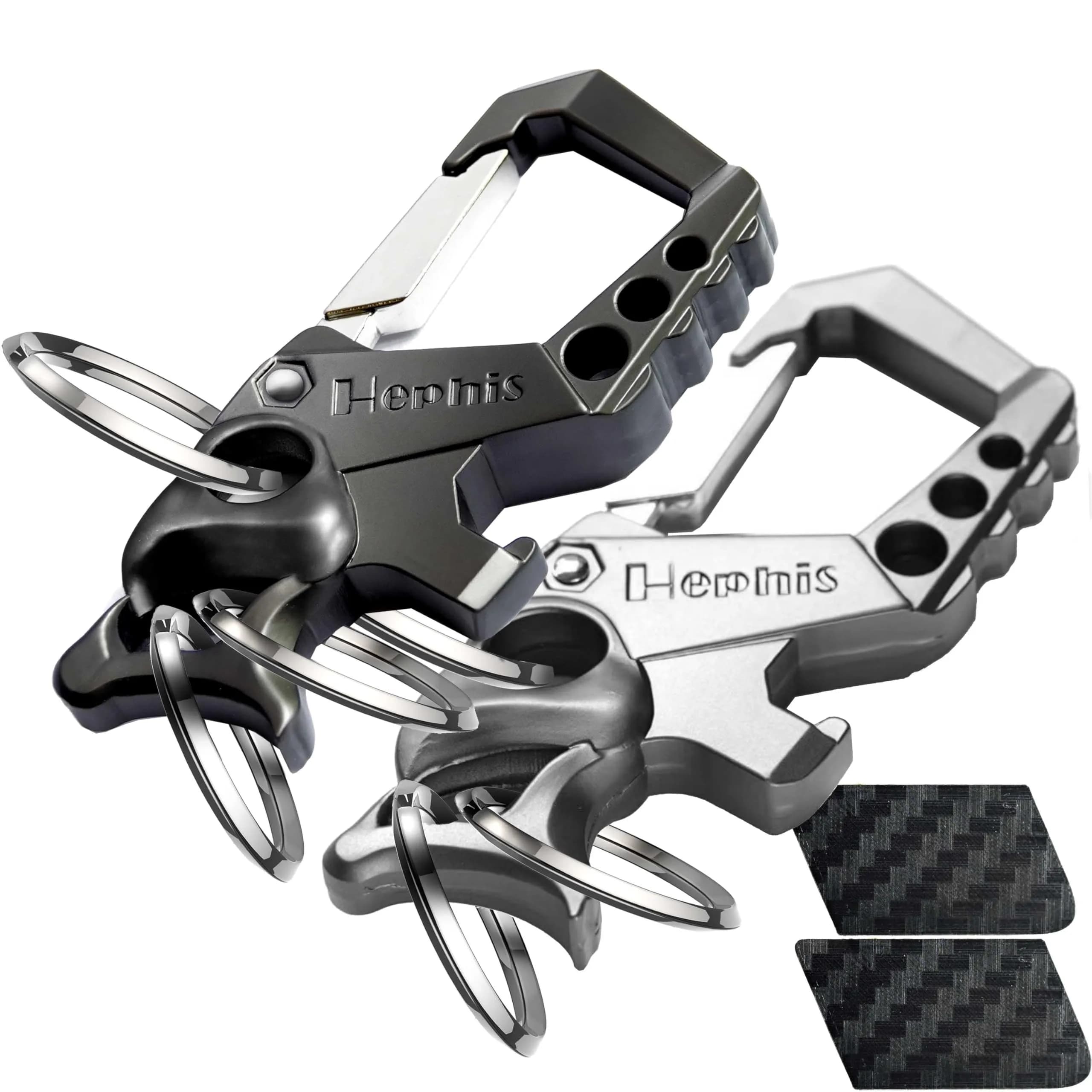 Hephis Heavy Duty Skull Metal Key Organizer,Multitool Keychain for Men | Durable Zinc Alloy, Skull Design, Multi-Function, Gift-Ready