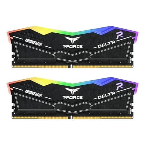 TEAMGROUP T-Force Delta RGB DDR5 RAM 64GB (2x32GB) 6000MHz CL38 Black | High-Speed Desktop Memory — Black