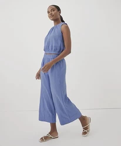 Pact Organic Cotton Women's Gauze Wide Leg Pant | Breathable, Flowy & Comfortable in Warm Weather thumbnail 4