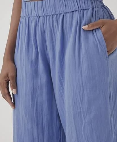 Pact Organic Cotton Women's Gauze Wide Leg Pant | Breathable, Flowy & Comfortable in Warm Weather thumbnail 7