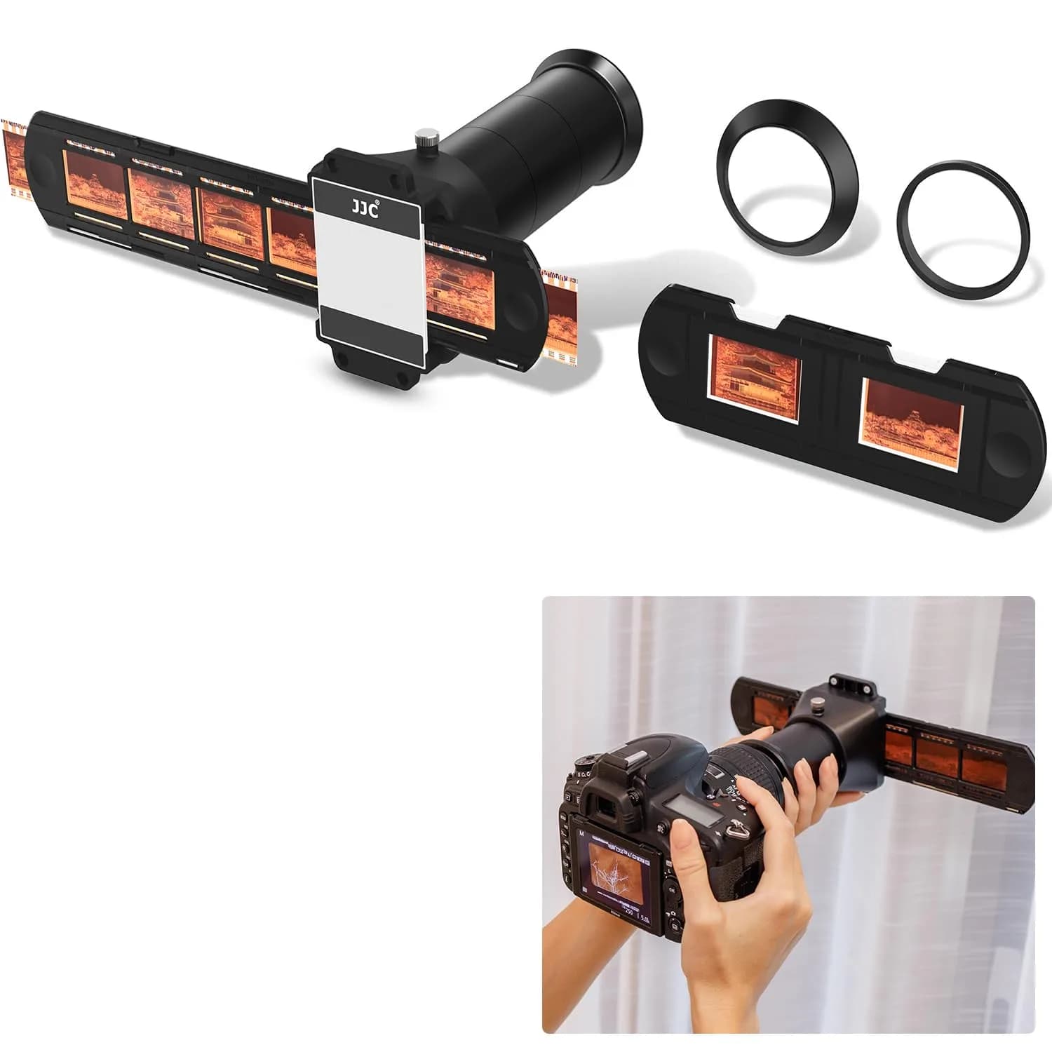 JJC 35mm Photo Slide and Negative Film Digitizing Adapter Set Ket | Convert 135 Slides & Negatives to Digital Files — Negative Digitizer Only