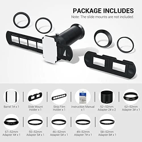 JJC 35mm Photo Slide and Negative Film Digitizing Adapter Set Ket | Convert 135 Slides & Negatives to Digital Files thumbnail 5