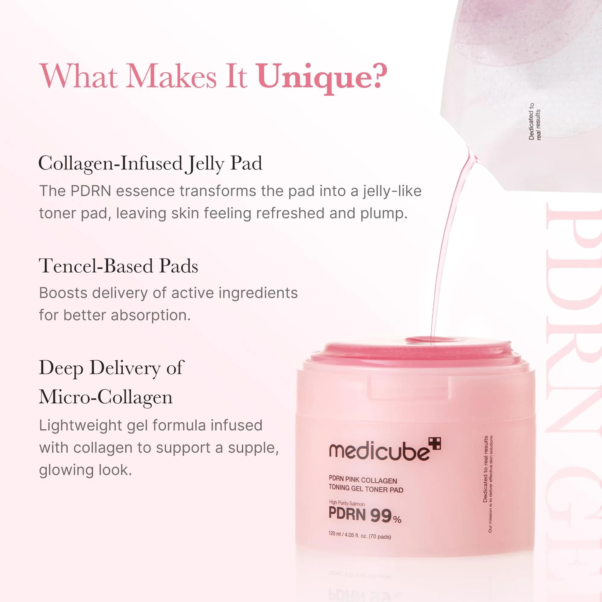 medicube PDRN Pink Collagen Jelly Toner Pads 70 Count | Soothing & Radiance - view 3