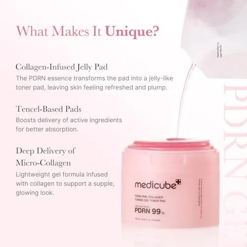 medicube PDRN Pink Collagen Jelly Toner Pads 70 Count | Soothing & Radiance thumbnail 3