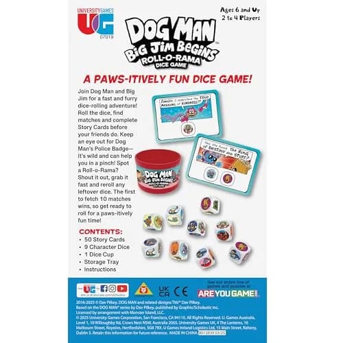 University Games Dog Man Big Jim Begins Roll-O-Rama Dice Game | Family Dice Game for Kids 6+ thumbnail 7