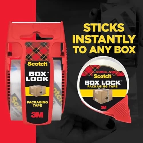 Scotch Box Lock Extreme Grip Packaging Tape with Dispenser, 2 Rolls, Clear Heavy Duty Shipping Tape 1.88 inch x 800 inch | Sticks Instantly to Any Box thumbnail 7
