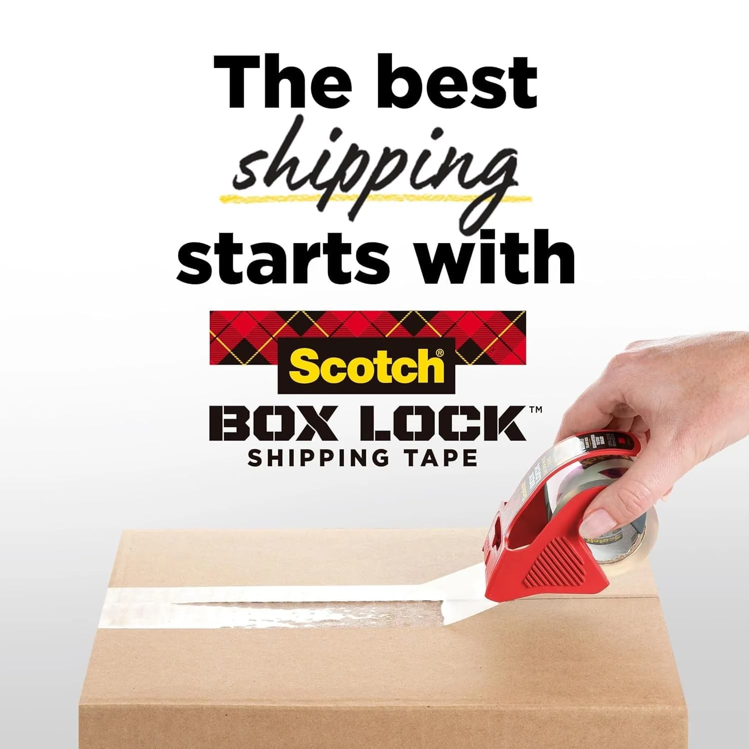 Scotch Box Lock Extreme Grip Packaging Tape with Dispenser, 2 Rolls, Clear Heavy Duty Shipping Tape 1.88 inch x 800 inch | Sticks Instantly to Any Box - view 9