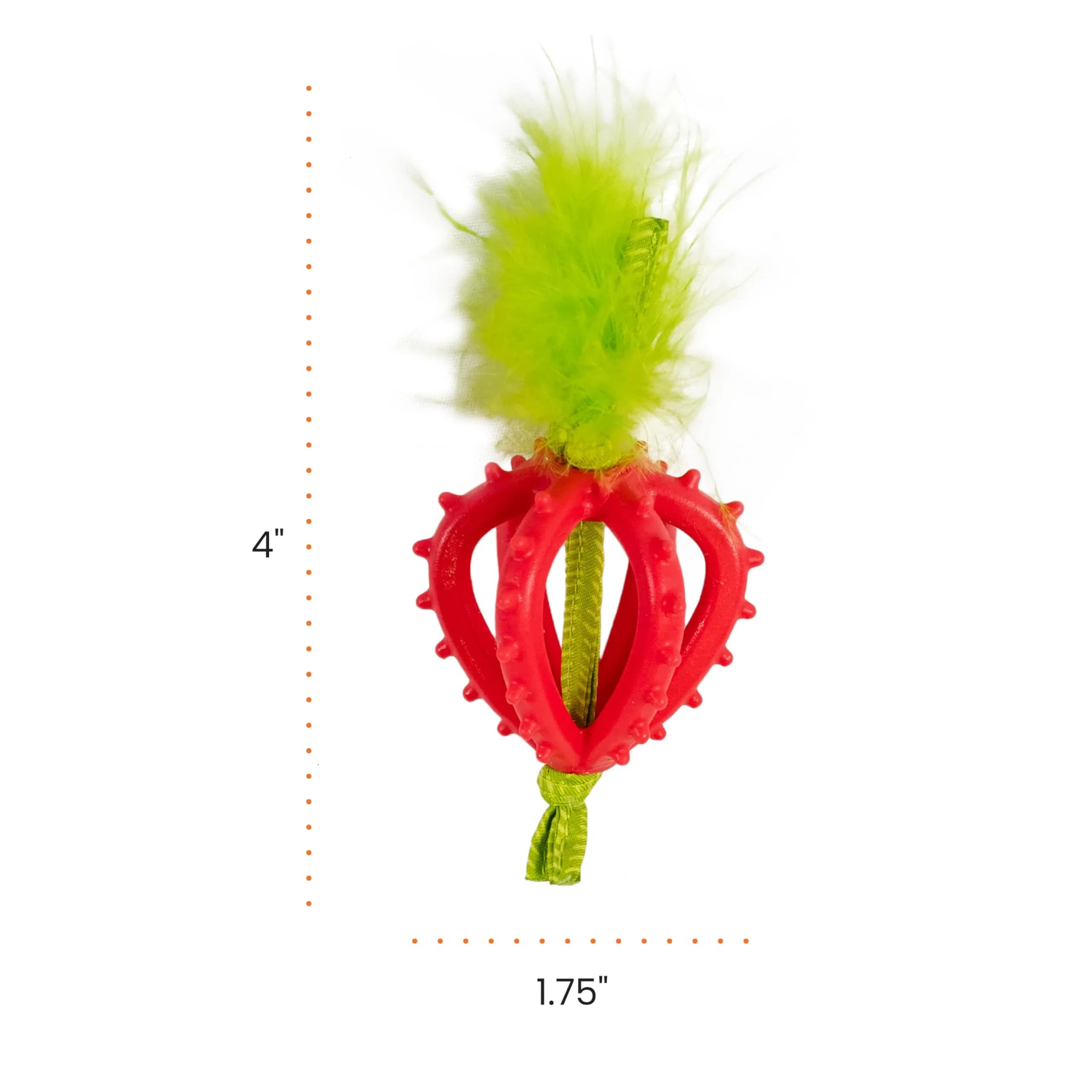 Catstages Dental Strawberry Teether Cat Chew Toy with Catnip, 4" | Helps Keep Teeth Clean - view 7