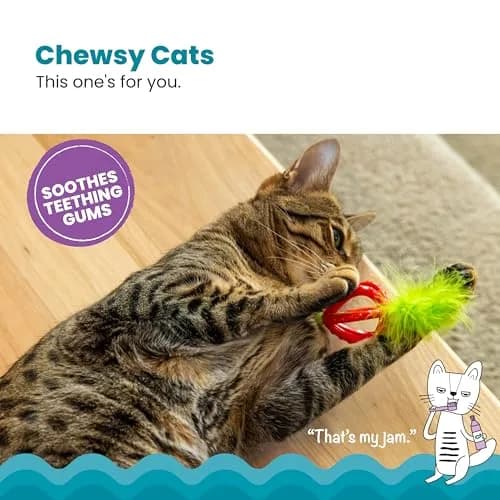 Catstages Dental Strawberry Teether Cat Chew Toy with Catnip, 4" | Helps Keep Teeth Clean thumbnail 2