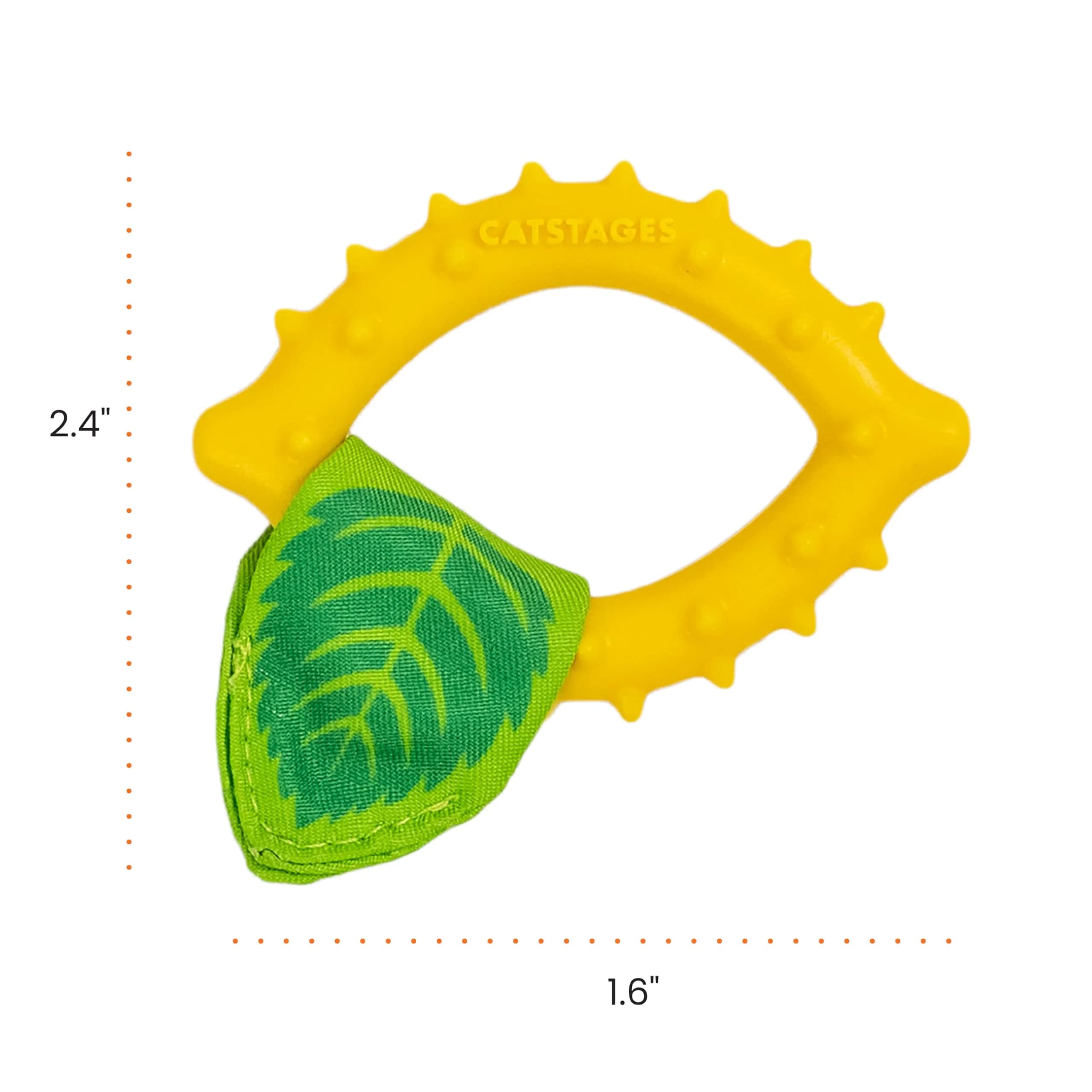 Catstages Dental Lemon Teether Interactive Chew Cat Toy with Catnip, 2.4" | Soft & Multi-Textured, Helps Keep Teeth Clean, Massages Gums, Catnip Oil Coating, Bat & Carry, Enrichment for Cats & Kittens - view 7