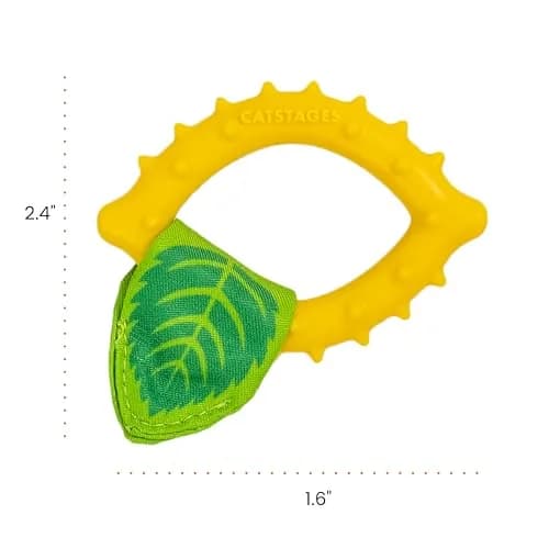 Catstages Dental Lemon Teether Interactive Chew Cat Toy with Catnip, 2.4" | Soft & Multi-Textured, Helps Keep Teeth Clean, Massages Gums, Catnip Oil Coating, Bat & Carry, Enrichment for Cats & Kittens thumbnail 7